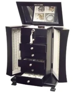 Mele & Co. Mele 0086511 Layla Upright Java Finish Jewelry Box with Necklace Doors