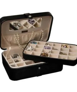 Mele & Co. 0058562M Lila Forty-Eight Section Jewelry Box in Black Faux Leather