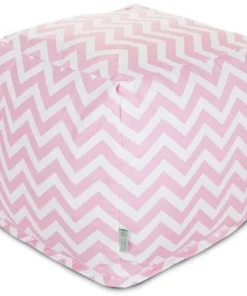 Majestic Home Goods Majestic Home Baby Pink Chevron Small Cube