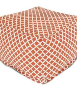 Majestic Home Goods Majestic Home Burnt Orange Bamboo Large Ottoman