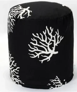Majestic Home Goods Majestic Home Black Coral Small Pouf