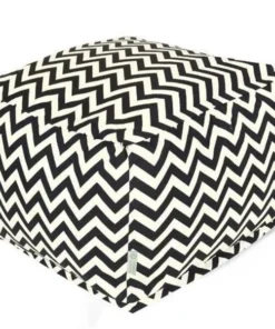 Majestic Home Goods Majestic Home Black Chevron Large Ottoman