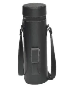 Picnic Gift 4005-BK Enclave Leather Wine Tote Single Bottle Carrier - Black