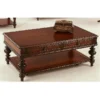 Progressive Furniture P587-01 Mountain Manor Traditional Style Rectangular Castered Cocktail Table; Heritage Cherry