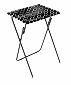 Atlantic 38436125 TV Tray - Park Place; Black And White - 2 Pack