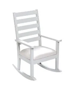 Giftmark 4100W Mission Style Childrens Rocking Chair with Upholstered Seat - White