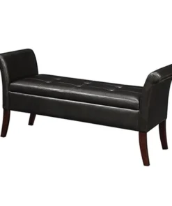 Convenience Concepts Garbo Storage Bench With Espresso Finish
