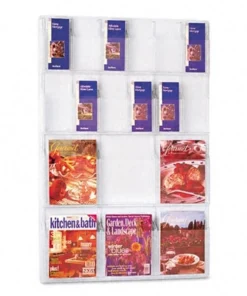 Safco Products Safco 5600CL 6 Magazine and 12 Pamphlet Reveal Display in Clear