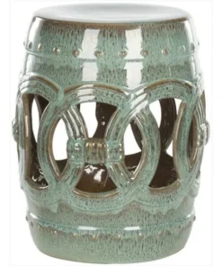 Safavieh ACS4500A Steve Ceramic Double Coin Stool - Blue