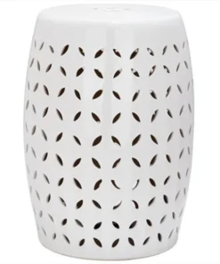 Safavieh ACS4509A Ceramic Lattice Petal Garden Stool - White