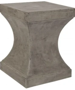 Safavieh VNN1002A Curby Concrete Accent Table; Dark Grey - 17.7 x 13.7 x 13.7 in.