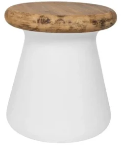 Safavieh VNN1005B Button Concrete Accent Table; Ivory - 18.1 x 16.5 x 16.5 in.
