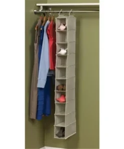 Home Essentials Whitney Designs 68022PP 10-Pocket Shoe Organizer - Tea and Fog