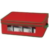 Household Essentials 538RED Holiday Cup Chest Red with Green trim