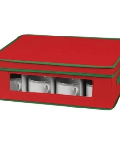 Household Essentials 538RED Holiday Cup Chest Red with Green trim