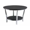 Doba-Bnt Maya Round Coffee Table Black Top Metal Legs