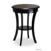 Doba-Bnt Black Beechwood ROUND ACCENT TABLE WITH ONE DRAWER ONE SHELF