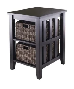 Winsome Trading 92312 Morris Side Table with 2 Foldable Baskets