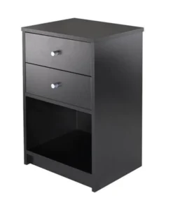 Doba-Bnt Ava Accent Table with 2 Drawers in Black Finish