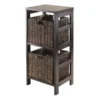 Wall-To-Wall Granville 3pc Storage Shelf with 2 Foldable Baskets Epresso