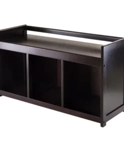 Winsome Trading 92439 Addison Storage Bench with 3-section - Dark Espresso