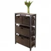Wall-To-Wall Granville 5pc Storage Shelf with 2 Large and 2 Small Foldable Baskets Espresso