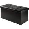 Winsome Trading 20627 15 x 29.9 x 32.1 in. Ashford Ottoman with Storage Faux Leather; Black