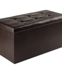 Winsome Trading 92627 15 x 29.9 x 32.1 in. Ashford Ottoman with Storage Faux Leather; Espresso