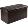 Doba-Bnt 15 x 29.9 x 32.1 in. Ashford Ottoman with Storage Faux Leather; Espresso