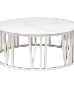 Nuevo White Stainless Roman Coffee Table