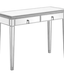 Elegant Decor Vanity Table 42 In. X 18 In. X 31 In. In Silver Paint