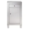 Elegant Decor 1 Drawer 1 Door Cabinet 18 In. X 12 In. X 32 In. In Clear Mirror