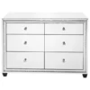 Elegant Decor 47 Inch Crystal Six Drawers Cabinet In Clear Mirror Finish