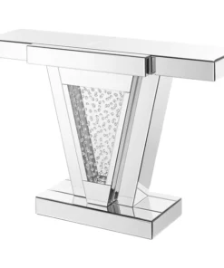 Elegant Decor 47 Inch Rectangle Crystal Console Table In Clear Mirror Finish
