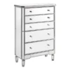 Elegant Decor 5 Drawer Cabinet 33 In. X 16 In. X 49 In. In Silver Paint