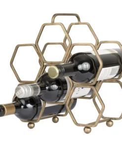 Varaluz Hexagonal Wine Rack - Havana Gold