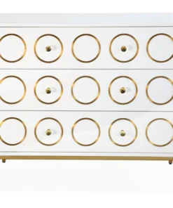 Tov Furniture Ella Chest In White/ Gold