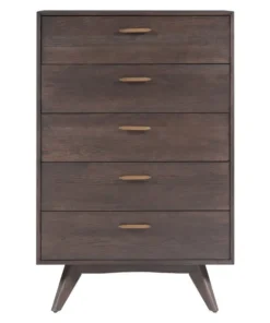 Tov Furniture Loft Wooden 5 Drawer Chest In Brown