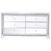 Elegant Decor 60 In Silver Crystal Mirrored Six Drawer Cabinet