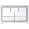 Elegant Decor 47 In. Silver Crystal Mirrored 7 Drawer Cabinet