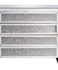 Elegant Decor 39 Inch Crystal Cabinet Silver Royal Cut Crystal