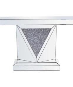 Elegant Decor 47 Inch Rectangle Crystal Console Table Silver Royal Cut Crystal