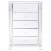 Elegant Decor 34 In. Clear Crystal Mirrored Five Drawer Cabinet