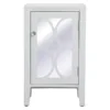 Elegant Decor 18 Inch Mirrored Cabinet In White