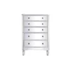 Elegant Decor 33 Inch Mirrored 5 Drawer Chest In Antique White