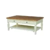 International Concepts Vista Solid Wood Coffee Table with Shelf - Hickory/Shell