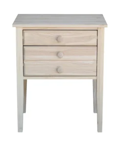 International Concepts Accent Table with Drawers, Unfinished