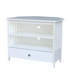 International Concepts Mission Corner TV Stand, White