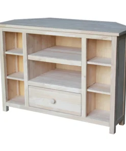 International Concepts Corner EnteRTAinment / TV Stand, Unfinished