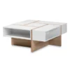 Baxton Studio Rasa Two-Tone White and Oak Finished Wood Coffee Table